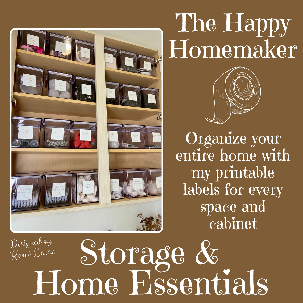 HOME ESSENTIALS | Minimalist Home Organizing Labels | Customizable Storage Solutions | Storage & Holiday