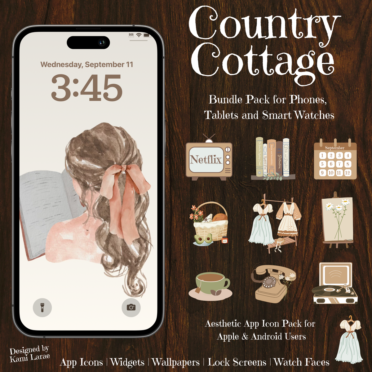 COUNTRY COTTAGE App Icon Bundle Pack for Phones, Watches & Tablets | Customizable for iOS & Android Devices