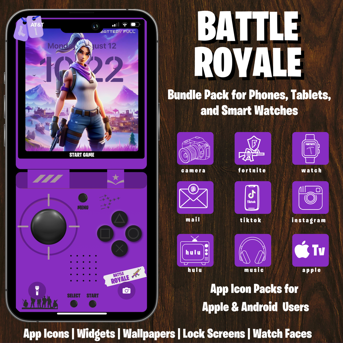 BATTLE ROYALE App Icon Bundle Pack for Phones, Watches & Tablets | Customizable for iOS & Android Devices