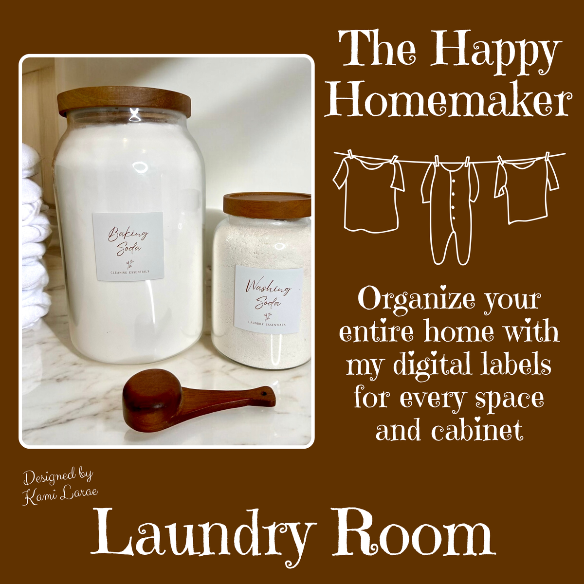 LAUNDRY ROOM | Minimalist Home Organizing Labels | Customizable Storage Solutions