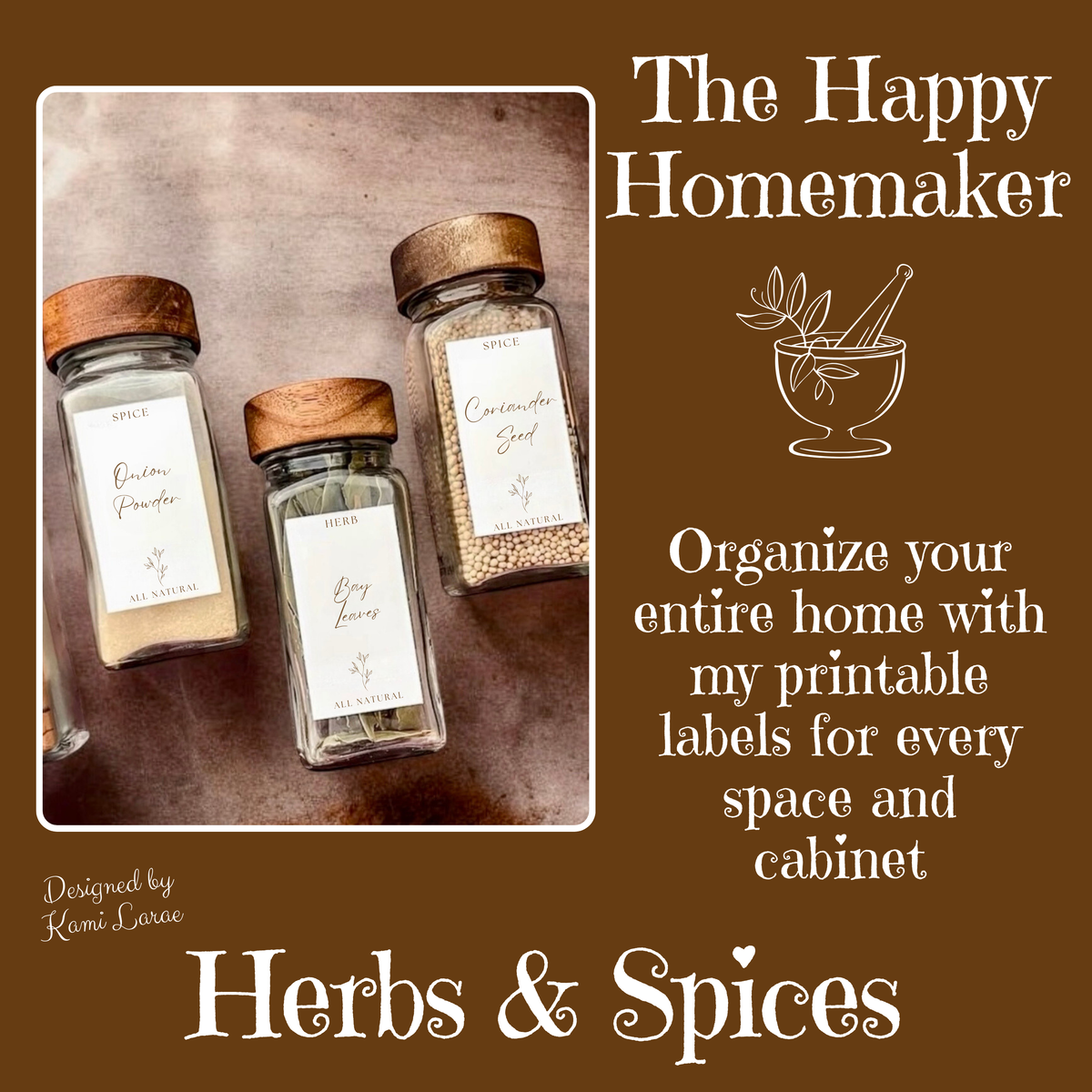 SPICE DRAWER | Minimalist Home Organizing Labels | Customizable Storage Solutions