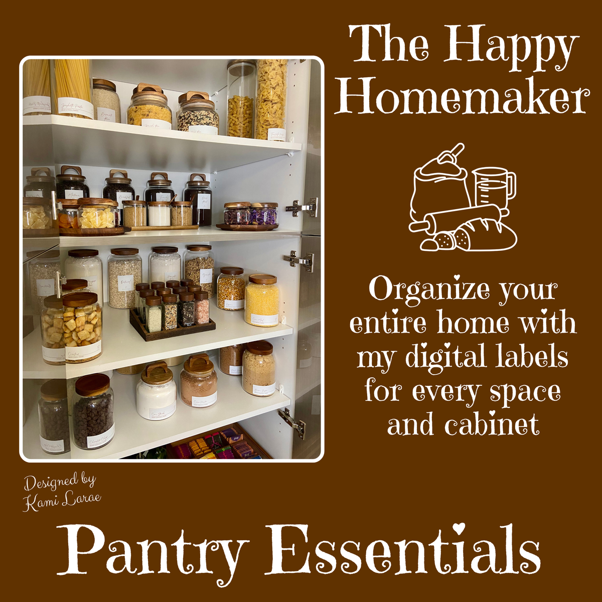 PANTRY ESSENTIALS | Minimalist Home Organizing Labels | Customizable Storage Solutions