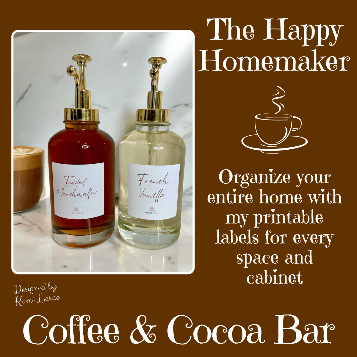 COFFEE & COCOA BAR | Minimalist Home Organizing Labels | Customizable Storage Solutions