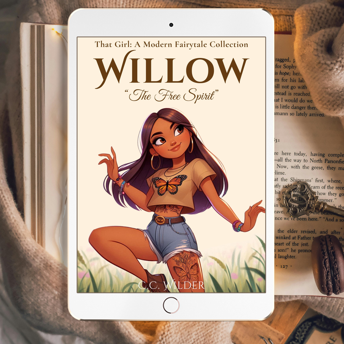 Book cover of 'Willow: The Free Spirit' with a character illustration on a book background